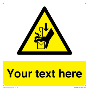 Custom warning hand crushing between press brake tool